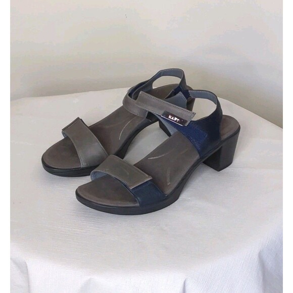 NAOT Sz 37 US 6 Intact Gray Blue Sandals Adjustable Width $169 RT Ankle Strap - Picture 1 of 12